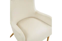 Macey Cream Velvet Wingback Accent Chair -Modern Office Shop 294763 white fabric accent chair detail 45