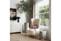 Macey Cream Velvet Wingback Accent Chair -Modern Office Shop 294763 white fabric accent chair room 85