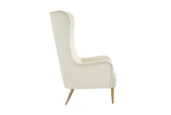 Macey Cream Velvet Wingback Accent Chair -Modern Office Shop 294763 white fabric accent chair side 14