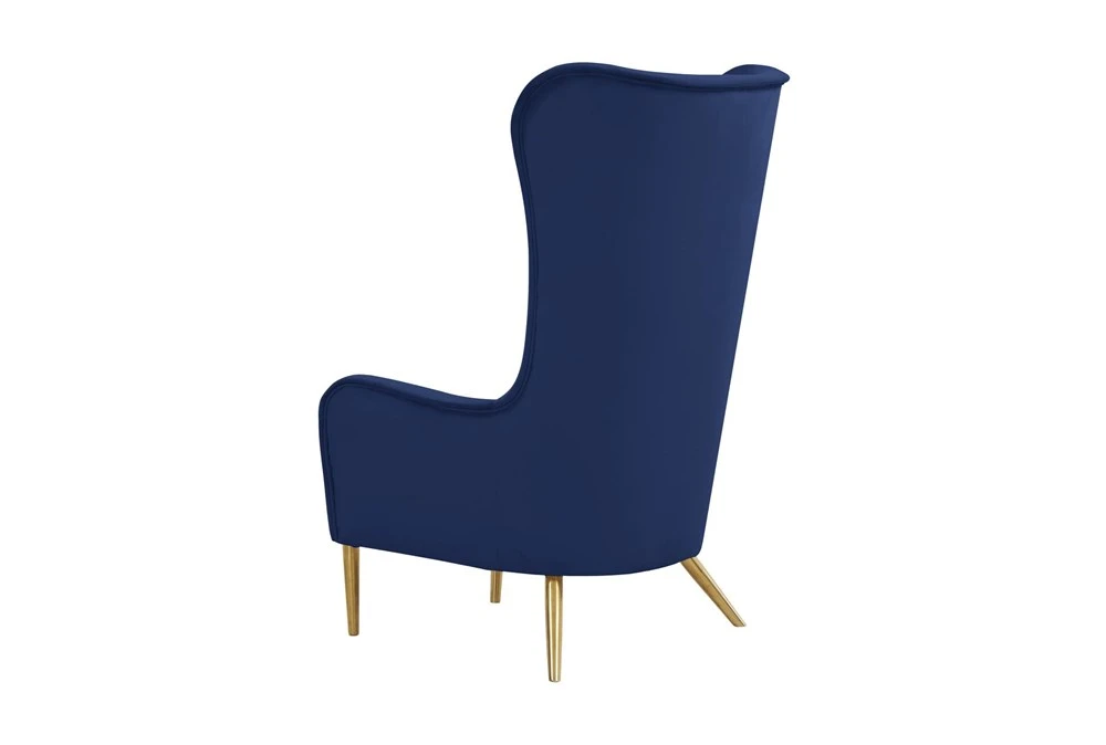 Macey Navy Velvet Wingback Accent Chair 8 Macey Navy Velvet Wingback Accent Chair - Image 6