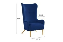Macey Navy Velvet Wingback Accent Chair 13 Macey Navy Velvet Wingback Accent Chair -Modern Office Shop 294766 blue fabric accent chair detail 44