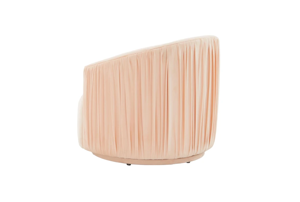Judy Peach Velvet Pleated Swivel Accent Chair 5 Judy Peach Velvet Pleated Swivel Accent Chair - Image 3