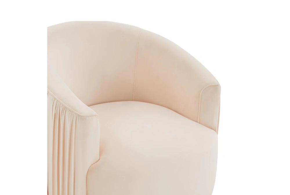 Judy Peach Velvet Pleated Swivel Accent Chair 6 Judy Peach Velvet Pleated Swivel Accent Chair - Image 4