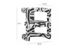 Montgomery Black And White Abstract Accent Chair -Modern Office Shop 294771 black fabric accent chair front 03