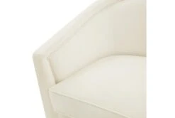 Helen Cream Fringed Swivel Accent Chair -Modern Office Shop 294773 white fabric swivel detail 46
