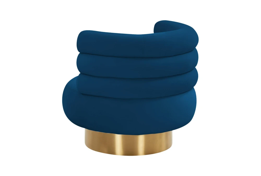 Marilyn Navy Velvet Swivel Accent Chair 8 Marilyn Navy Velvet Swivel Accent Chair - Image 7
