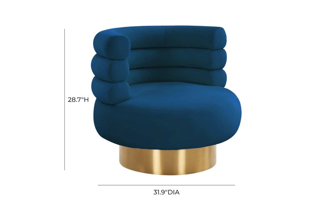 Marilyn Navy Velvet Swivel Accent Chair 10 Marilyn Navy Velvet Swivel Accent Chair - Image 9