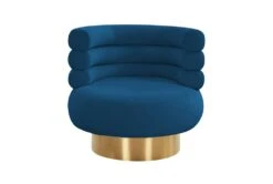 Marilyn Navy Velvet Swivel Accent Chair