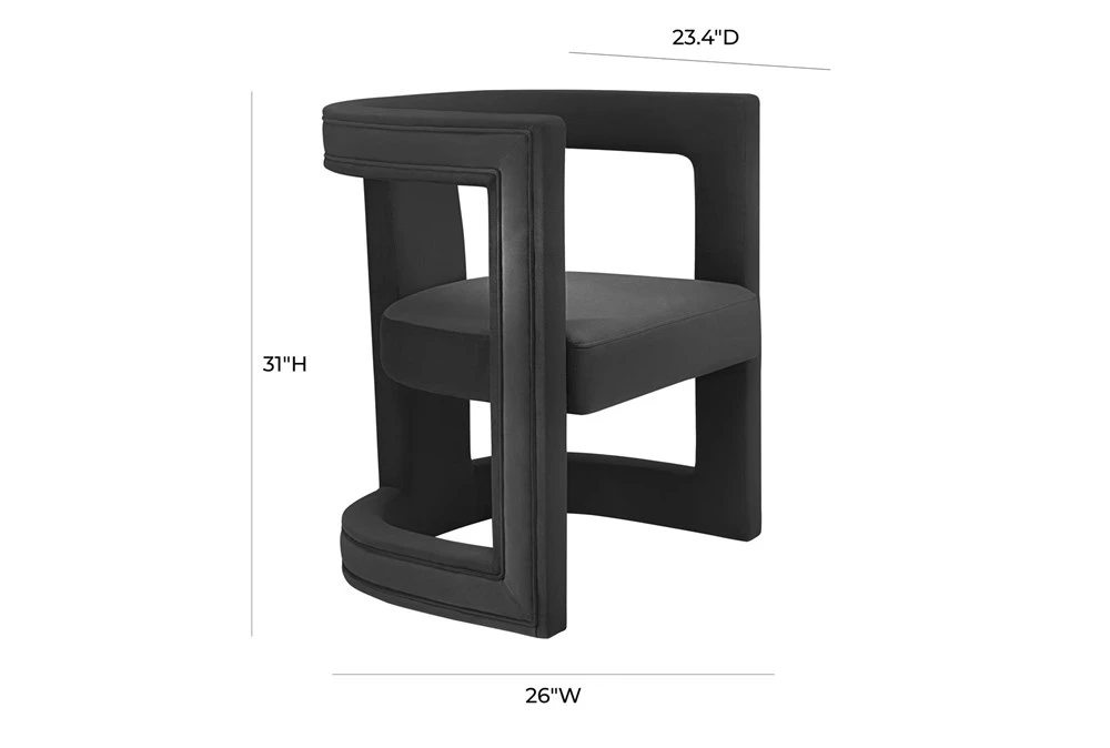 Montgomery Black Velvet Accent Chair 6 Montgomery Black Velvet Accent Chair - Image 4