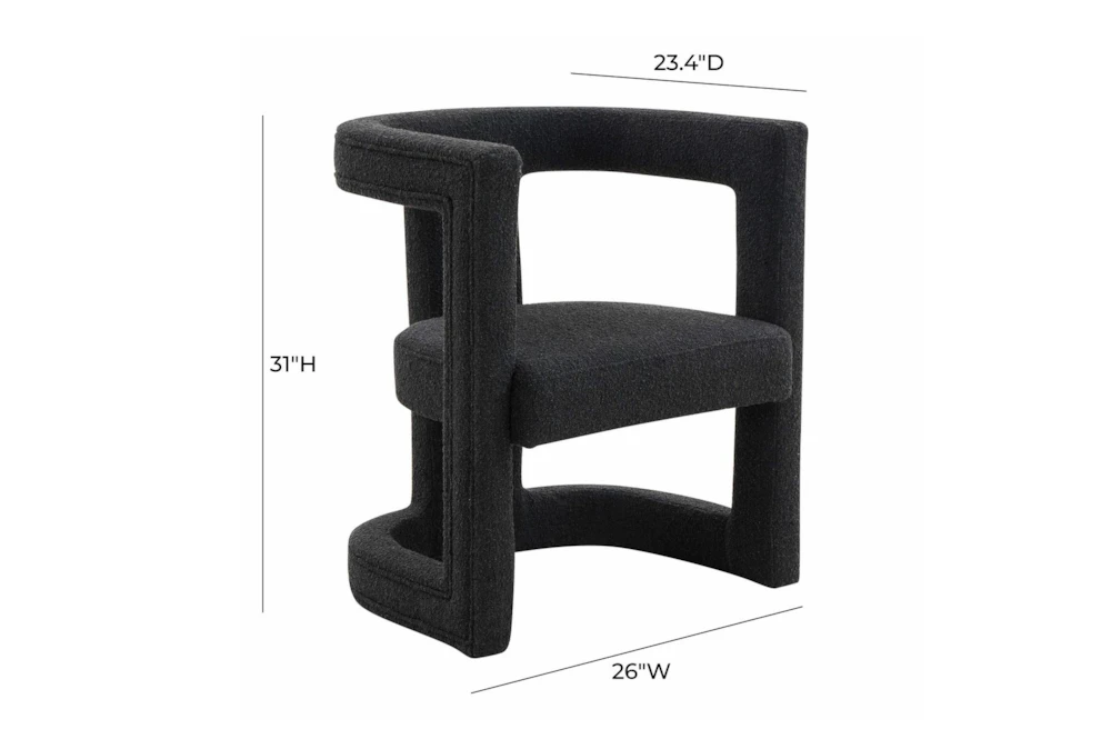 Montgomery Black Boucle Accent Chair 4 Montgomery Black Boucle Accent Chair - Image 2