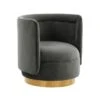 Clarke Dark Grey Velvet Swivel Accent Chair -Modern Office Shop 294785 grey fabric swivel signature 01