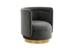 Clarke Dark Grey Velvet Swivel Accent Chair