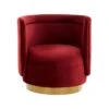 Clarke Maroon Velvet Swivel Accent Chair -Modern Office Shop 294787 red fabric swivel signature 03