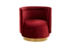 Clarke Maroon Velvet Swivel Accent Chair