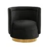 Clarke Black Velvet Swivel Accent Chair -Modern Office Shop 294788 black fabric swivel signature 03