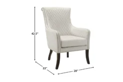 Quintana Beige Quilted Accent Chair -Modern Office Shop 295841 beige fabric accent chair detail 44