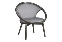 Orbit Grey Accent Chair With Grey Wood Frame
