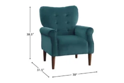 Magdala Teal Accent Chair -Modern Office Shop 296933 blue velvet accent chair detail 44