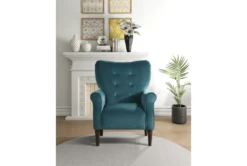 Magdala Teal Accent Chair -Modern Office Shop 296933 blue velvet accent chair room 85