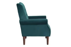 Magdala Teal Accent Chair -Modern Office Shop 296933 blue velvet accent chair side 14