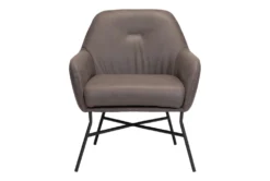 Halstead Brown Faux Leather Accent Chair -Modern Office Shop 297542 brown polyester accent chair detail 45