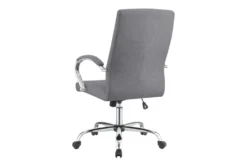 Clayton Grey + Chrome Upholstered Office Chair With Casters -Modern Office Shop 299205 grey fabric office chair back 84
