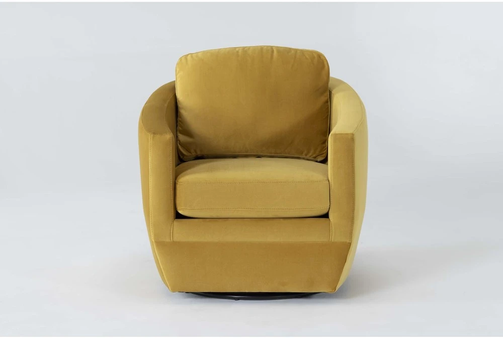 Alder Foam II 33" Velvet Chadwick Dijon Swivel Accent Chair 3 Alder Foam II 33" Velvet Chadwick Dijon Swivel Accent Chair