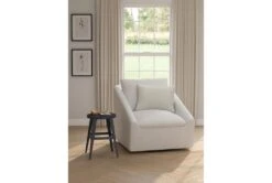 Cypress III Chenille 32" Foam White Swivel Accent Chair -Modern Office Shop 299967 white fabric accent chair room 66