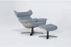 Raiden Blue Reclining Swivel Chair & Ottoman 16 Raiden Blue Reclining Swivel Chair & Ottoman -Modern Office Shop 300129 blue fabric chair and ottoman set recline 23