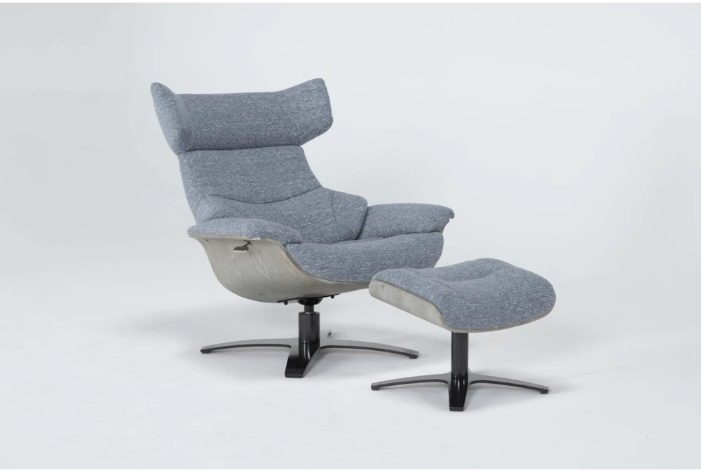 Raiden Blue Reclining Swivel Chair & Ottoman 7 Raiden Blue Reclining Swivel Chair & Ottoman - Image 5