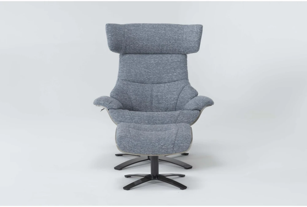 Raiden Blue Reclining Swivel Chair & Ottoman 4 Raiden Blue Reclining Swivel Chair & Ottoman - Image 2