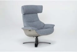 Raiden Blue Reclining Swivel Chair