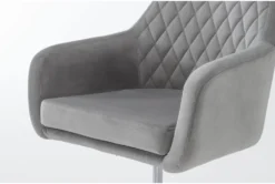 Cassandra Grey Velvet Rolling Office Chair -Modern Office Shop 301762 grey velvet office chair detail 45
