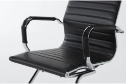 Jaques Black Faux Leather Office Chair -Modern Office Shop 301794 black polyurethane office chair detail 44