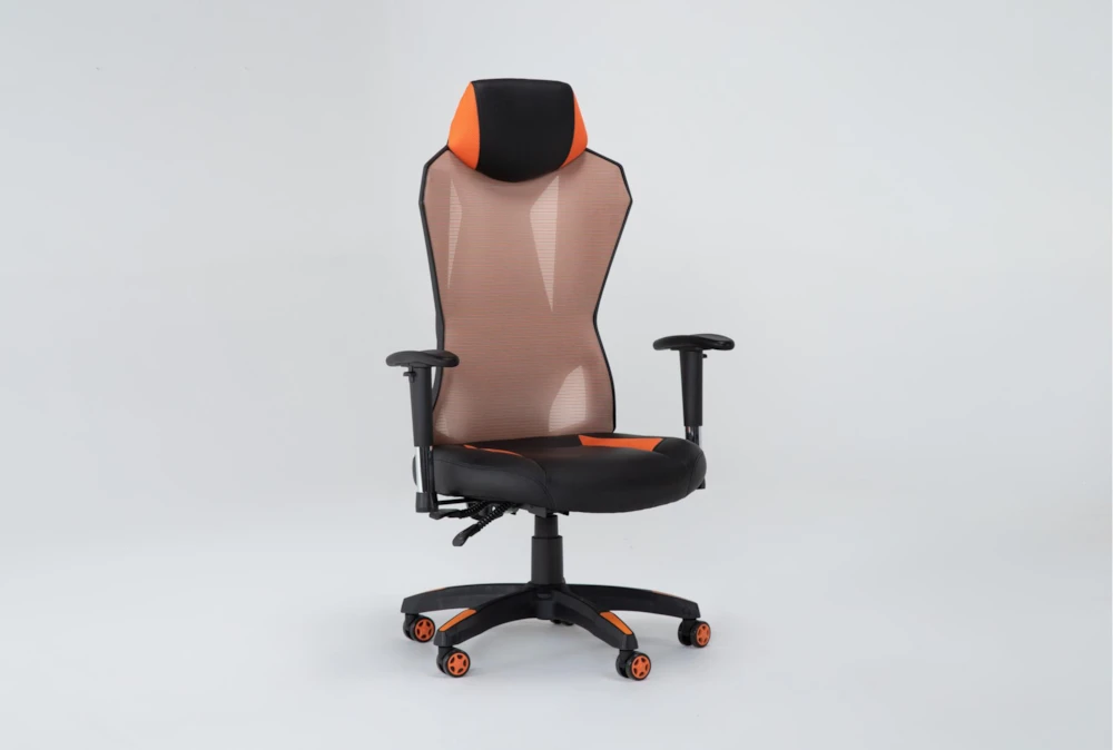 Cicero Orange Mesh Gaming Chair 4 Cicero Orange Mesh Gaming Chair - Image 2
