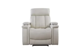 Floyd Ivory Power Recliner With Cupholders, Power Headrest & USB -Modern Office Shop 302347 beige polyester recliner detail 44