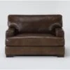 Grisham Leather Oversized Chair 1 Grisham Leather Oversized Chair -Modern Office Shop 302449 brown leather chair signature 01