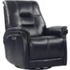 Crew Blackberry Leather Power Cordless Swivel Glider Rocker Recliner With Power Headrest & USB