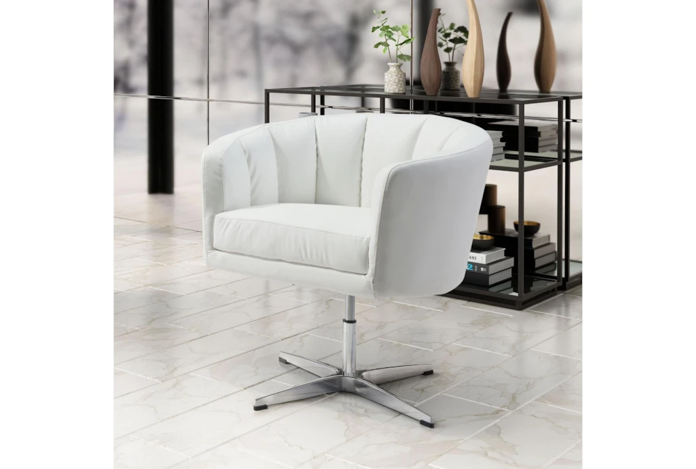 Willow Faux Leather White Swivel Office Chair 9 Willow Faux Leather White Swivel Office Chair - Image 7