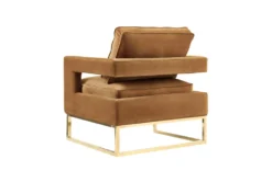 Evelyn Cognac Velvet Accent Chair -Modern Office Shop 304040 brown fabric accent chair back 82