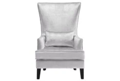 Talia Silver Croc Highback Accent Chair