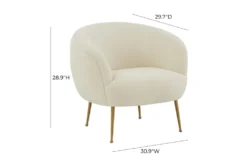 Shiloh Faux Sheepskin Accent Chair -Modern Office Shop 304089 white faux fur accent chair front 03