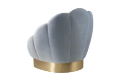 Lotus Sea Blue Velvet Accent Chair -Modern Office Shop 304095 blue fabric accent chair back 82