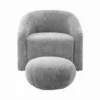 Maisy Grey Chenille Accent Chair + Ottoman Set -Modern Office Shop 304106 grey chenille accent chair signature 02