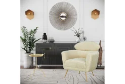 Zora Faux Shearling Accent Chair -Modern Office Shop 304111 beige faux fur accent chair room 86