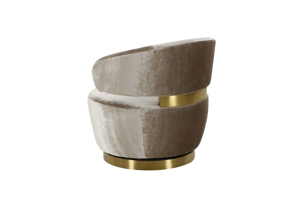 Marilyn Champagne Velvet Swivel Accent Chair 5 Marilyn Champagne Velvet Swivel Accent Chair - Image 3