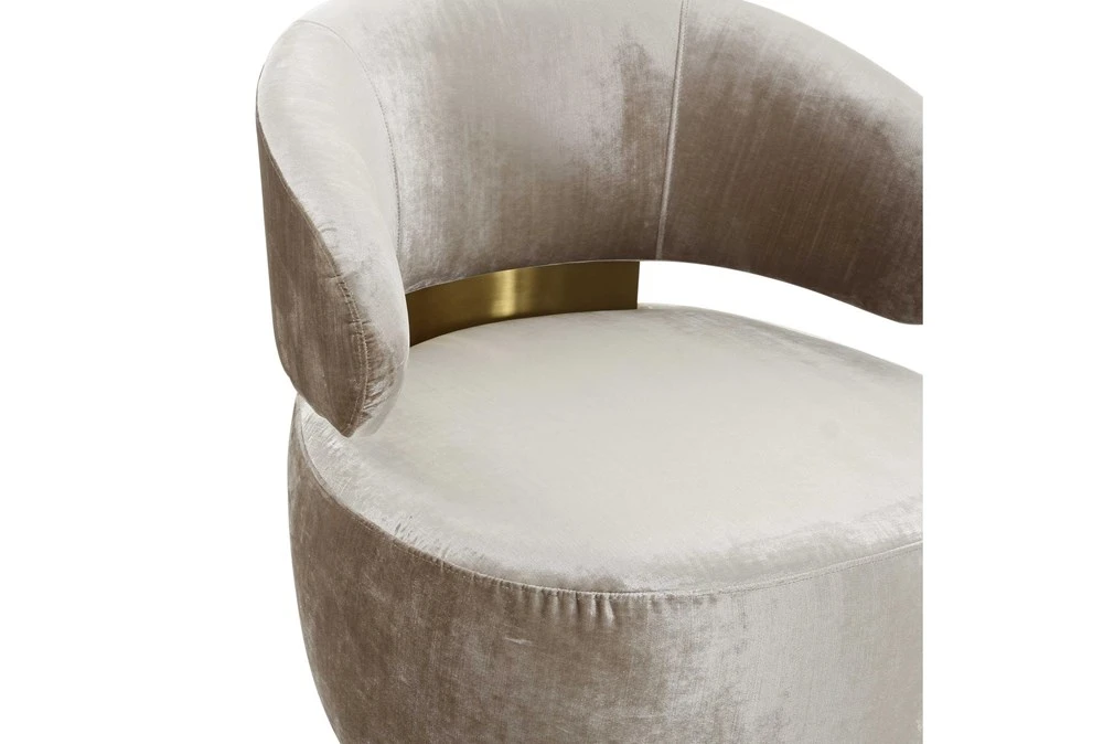Marilyn Champagne Velvet Swivel Accent Chair 4 Marilyn Champagne Velvet Swivel Accent Chair - Image 2