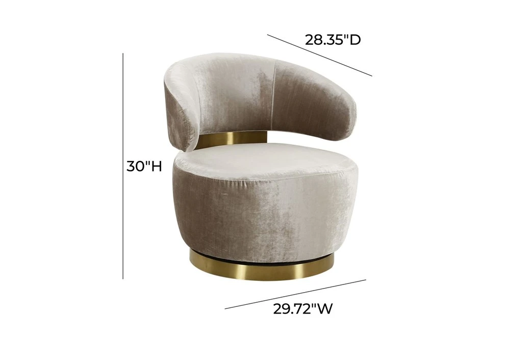 Marilyn Champagne Velvet Swivel Accent Chair 6 Marilyn Champagne Velvet Swivel Accent Chair - Image 4