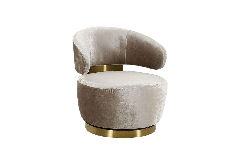 Marilyn Champagne Velvet Swivel Accent Chair 3 Marilyn Champagne Velvet Swivel Accent Chair