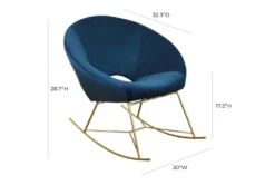 Blake Navy Rocking Chair 11 Blake Navy Rocking Chair -Modern Office Shop 304180 blue fabric rocker front 02